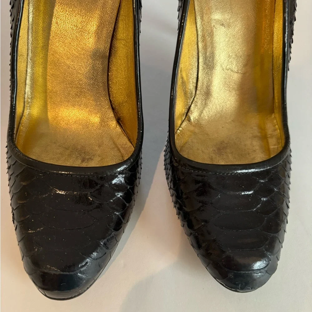 COACH Stela Sz 7.5 Black Textured Women's Heels